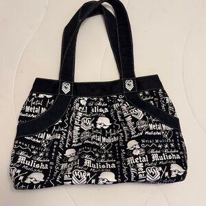 Rare Vintage Metal Mulisha Black & White Purse